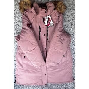 Canada Weather Gear Women's Parka Coat 3X Dusty Rose Faux Fur Hood NWT $285